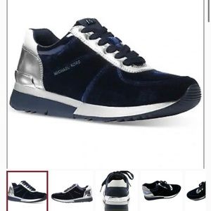 Velvet royal blue Michael Kors tennis shoes